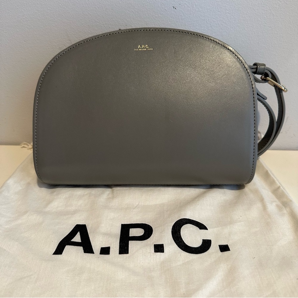A.P.C. Sac Demi-Lune Leather Crossbody Bag